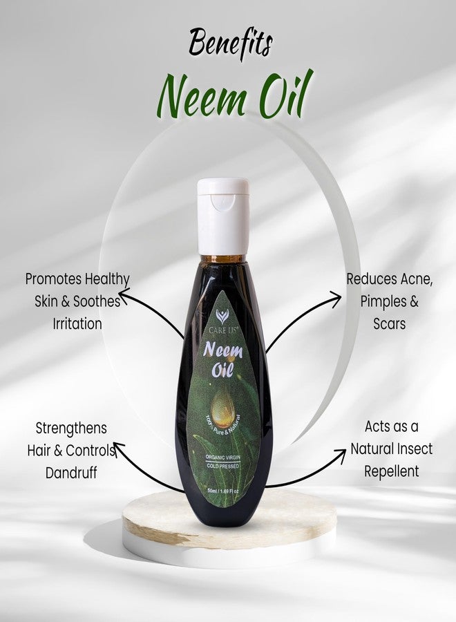 CAREUS Care Us Pure Neem Oil for Skin & Hair | Zero Preservatives | Body Massage Oil, Hair Oil(50ml) (pack 3) - Image 4