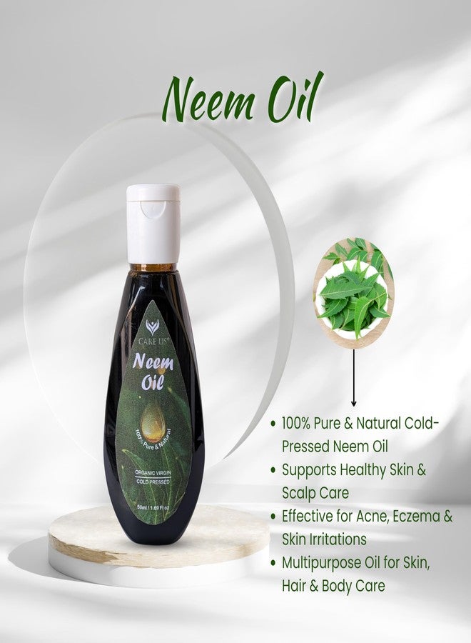 CAREUS Care Us Pure Neem Oil for Skin & Hair | Zero Preservatives | Body Massage Oil, Hair Oil(50ml) (pack 3) - Image 2