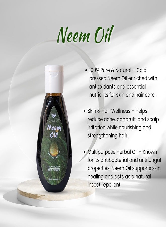 CAREUS Care Us Pure Neem Oil for Skin & Hair | Zero Preservatives | Body Massage Oil, Hair Oil(50ml) (pack 3) - Image 3