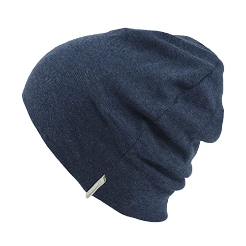 CHARM Toddler Organic Beanie Boys - Slouchy Cotton Kids Warm Knit Hat Girls Navy - Image 1