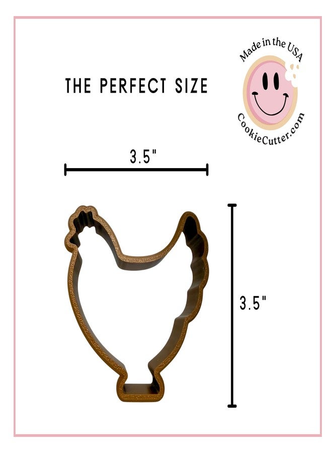 Foose Hen Rooster Chicken 3.75 Inch Cookie Cutter from CookieCutter.com – Made in the USA (3D Printed PLA Plastic) - Image 2