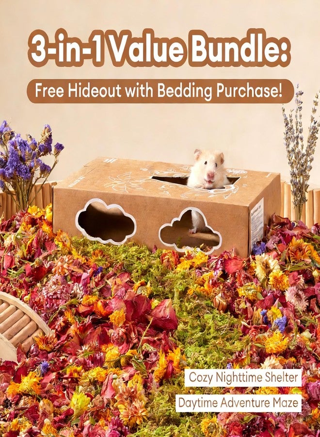 BUCATSTATE 5L Natural Flower & Hamster Bedding Soft Natural Bedding for Hamster Enrichment for Small Pets & Dwarf Syrian Hamsters, Gerbils, Mice - Image 2