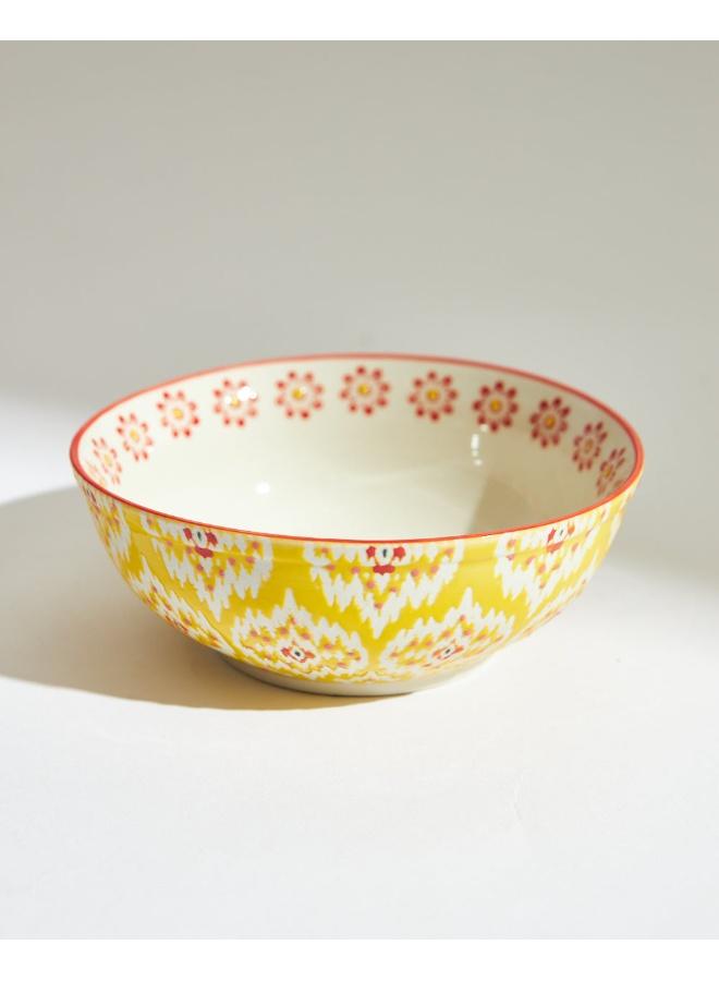Chumbak Ikat Fusion Dessert Bowl, Yellow - Image 3