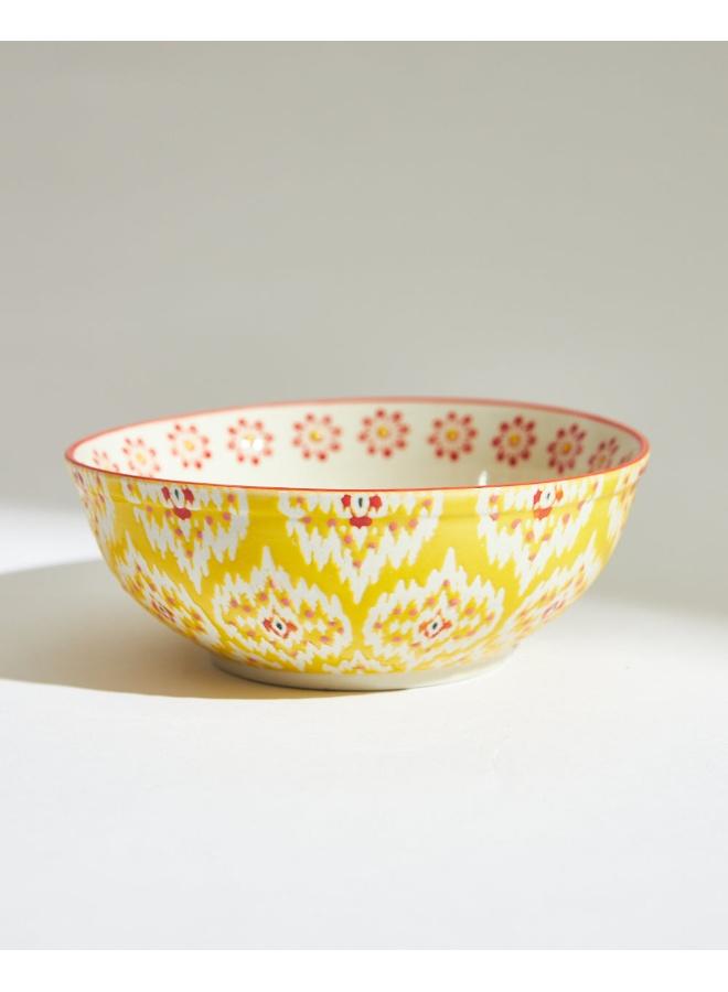 Chumbak Ikat Fusion Dessert Bowl, Yellow - Image 4