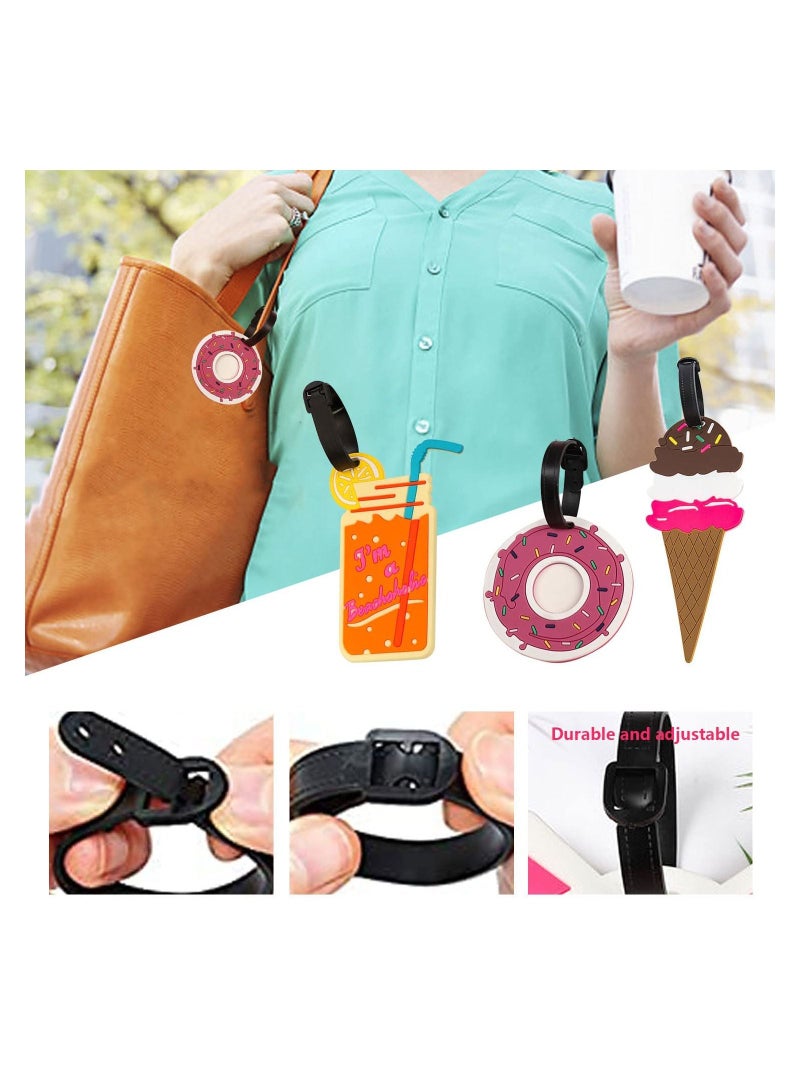Generic Luggage Tags, 6 Pack PVC Luggage Baggage Handbag Tag Unique Suitcases Luggage Labels Dessert Cartoon Style for Luggage  - Image 2