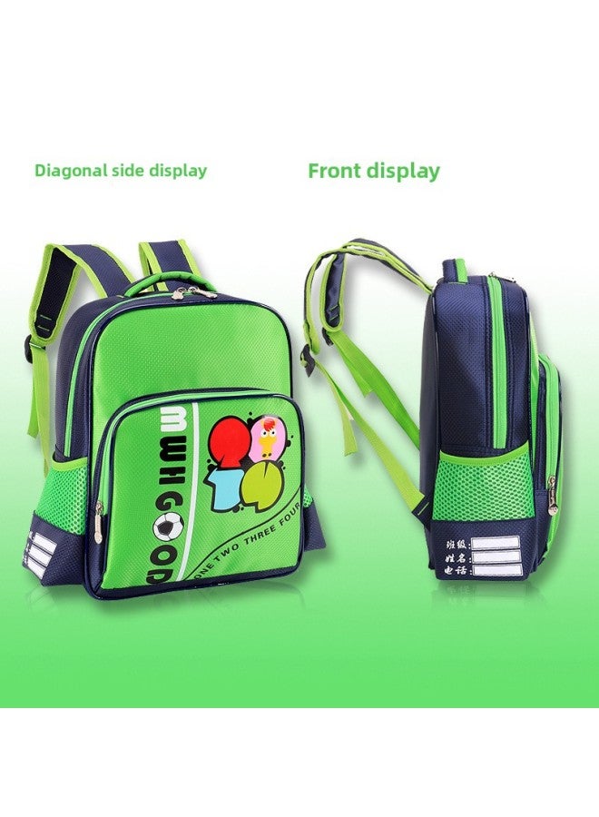 Korean Version Of 3-7 Years Old Kindergarten Cartoon Schoolbag Primary School Boys And Girls Baby Backpack Custom Printing Custom LOGO-Color:Green