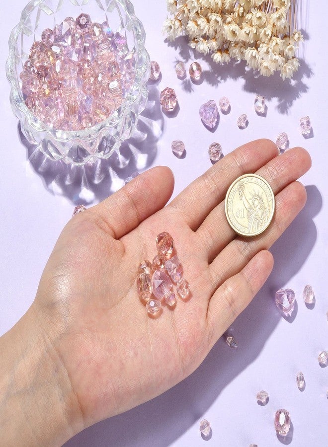 Ipotkitt 100 Pcs AB Color Glass Beads Pink Faceted Beads Mixed Shape Crystal Heart Butterfly Spacer Beads for Bracelets Necklace Crafts Jewelry Making - Image 3