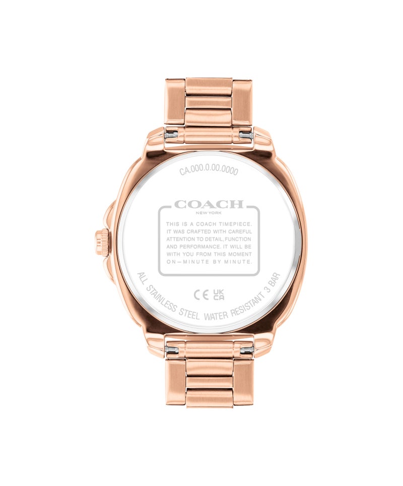 COACH ساعة تونو أنالوج للنساء بحالة من الفولاذ المقاوم للصدأ مطلية بالذهب الوردي الأيوني - Image 2