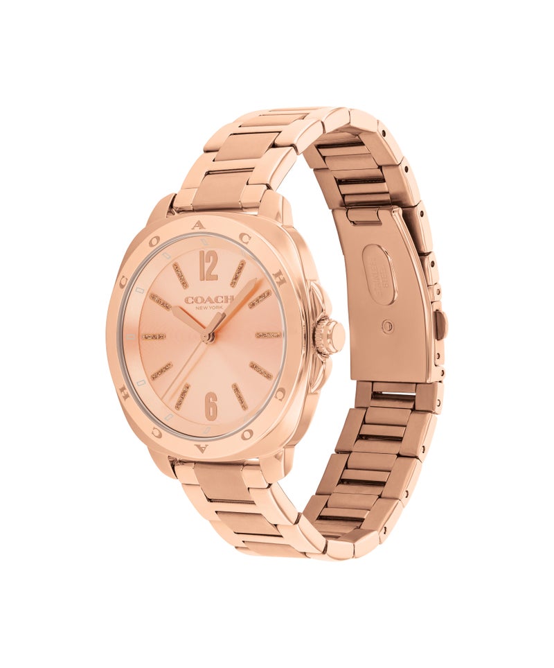 COACH ساعة تونو أنالوج للنساء بحالة من الفولاذ المقاوم للصدأ مطلية بالذهب الوردي الأيوني - Image 1