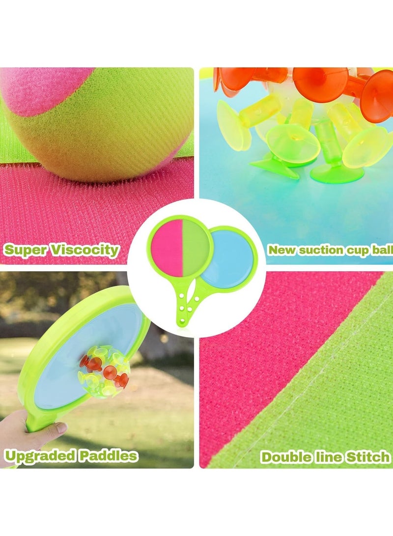 DIOTTI Velcro Ball and Catch Game, Kids Toss and Catch Ball Set, Outdoor Catching Ball Paddle Toys for Ages 4-8, Beach Paddle Ball Sets for Yard and Outside Activities Summer(Style 1) - Image 3