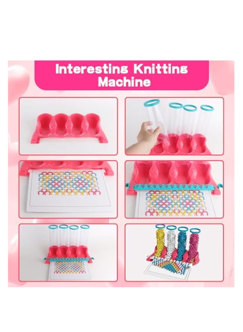 SOLARAE DIY Handmade Knitting kit for Kids, Knitting Kit for Beginner, can Make All Kinds of Items, Dresser Box, Bracelets, Necklaces, Handbags, etc Gifts for Girls Boys 3-7 Years Old - Image 3