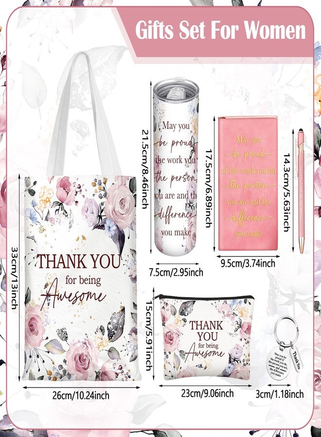 Wiwiqing 6 Pcs Christmas Appreciation Gift Set for Coworker Female Women Thank You May You Be Proud Ink Flower Gifts for Employee Staff Teacher Volunteer Administrative Professional(Chic Style) - Image 4