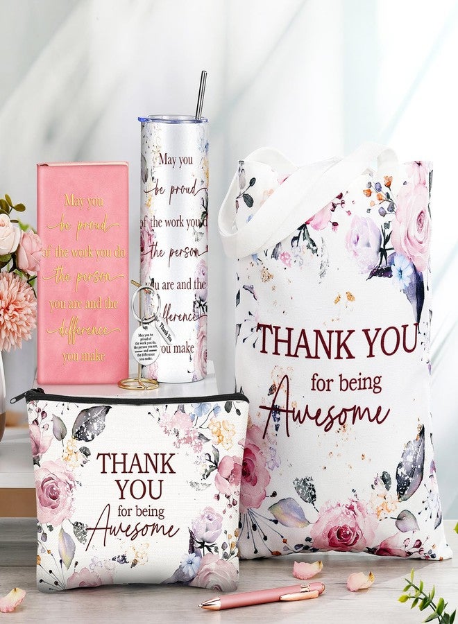 Wiwiqing 6 Pcs Christmas Appreciation Gift Set for Coworker Female Women Thank You May You Be Proud Ink Flower Gifts for Employee Staff Teacher Volunteer Administrative Professional(Chic Style) - Image 3