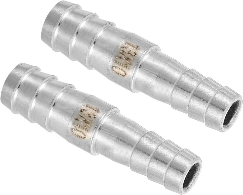 QUARKZMAN 2 pieces diameter 13 x 10 mm hose nozzle reducer pipe fitting, 304 stainless steel hose pipe fitting for vacuum systems, industrial pipe connections, silver - Image 1