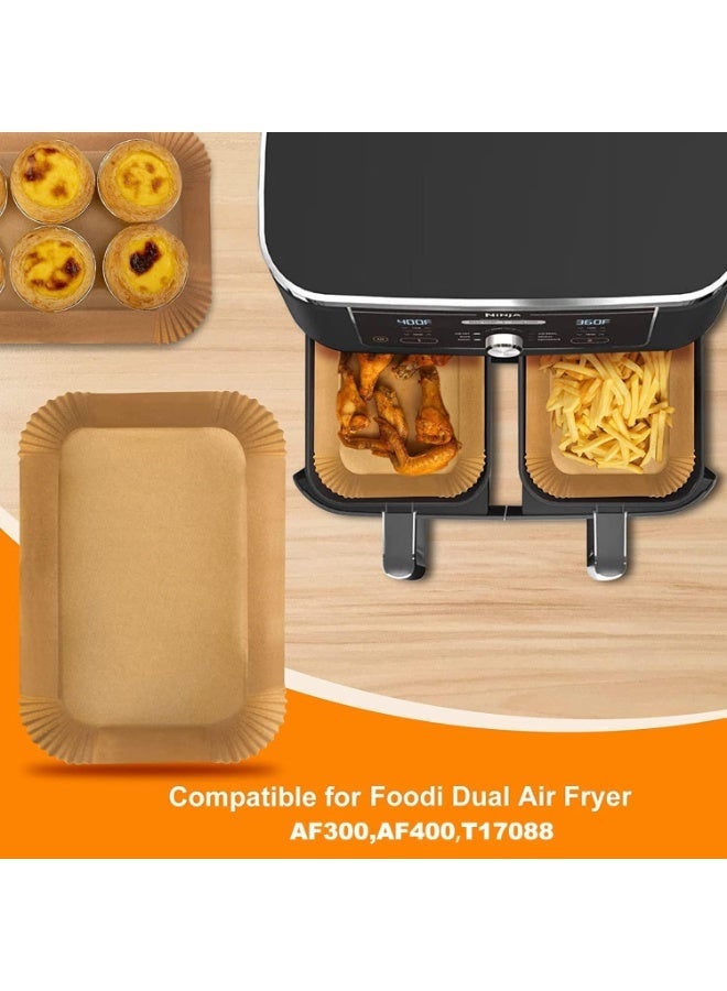 Forest Home 100 PCS Air Fryer Paper Liners Brown Disposable Paper Trays for Air Fryer Water proof Accessories Baking Paper Baking Oil-Proof Air fryer Parchment Paper Liner Air Fryer Liners Rectangle (22cm x 14cm) - Image 2