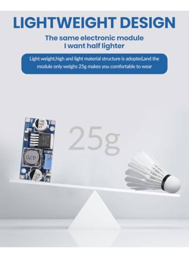 Luckam 10 عبوة من منظم الجهد القابل للتعديل LM2596، وحدة محول DC-DC من نوع Step Down، مدخل واسع 3-40V، خرج 1.5-35V، كفاءة عالية 92%، حماية حرارية، للاستخدام في الإلكترونيات DIY وبنوك الطاقة - Image 4