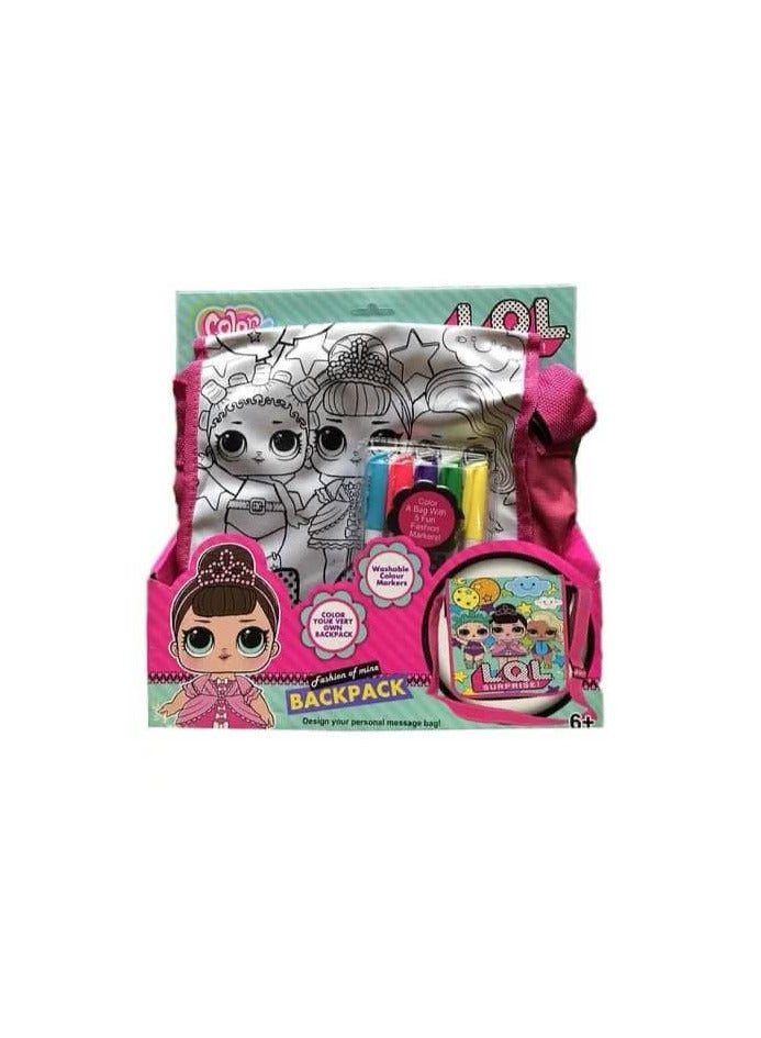 شنطة كروسLOL مفاجآت 🎀    لوّنيها بنفسك بـ ٥ ألوان قابلة للغسل!   شخصياتك المفضلة في تصميمك الخاص    هديه مبهجة للبنات من سن ٦ سنوات فما فوق 💕