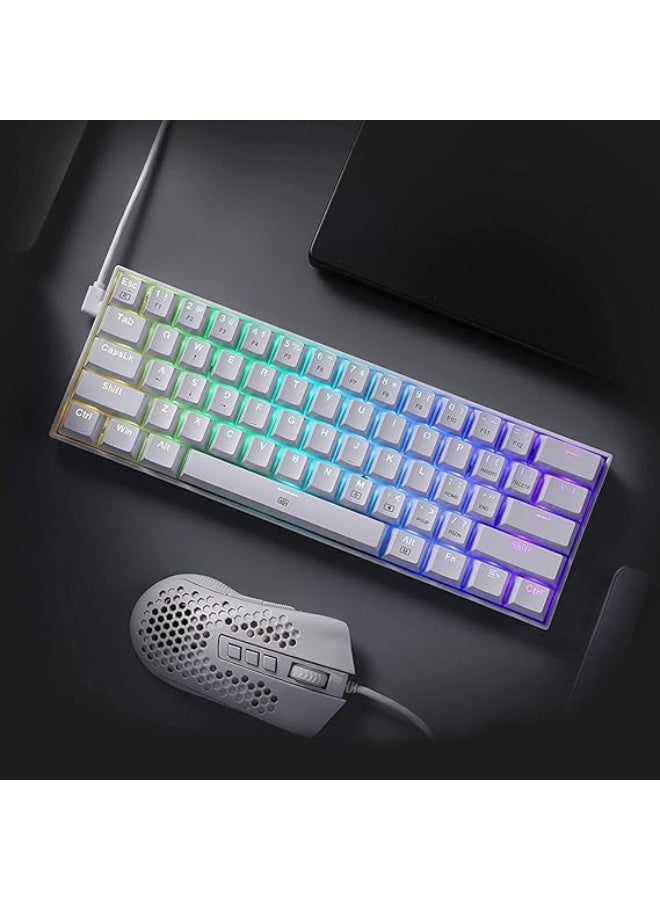 60% Wired RGB Mechanical Gaming Keyboard – Compact 61-Key Layout with Clicky Blue Switches – Pro-Level Typing & Gaming Performance - Image 2