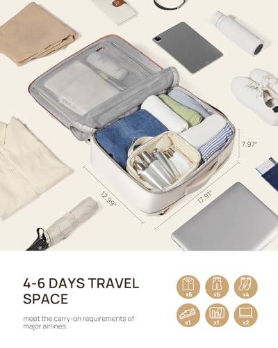 Telena Travel Backpack for Women, 17.3 inch Laptop TSA Carry On Personal Item Size Flight Approved Travel Bag Daypack with Multi-Pockets for Work, Travel, Business, Beige-Brown - Image 4