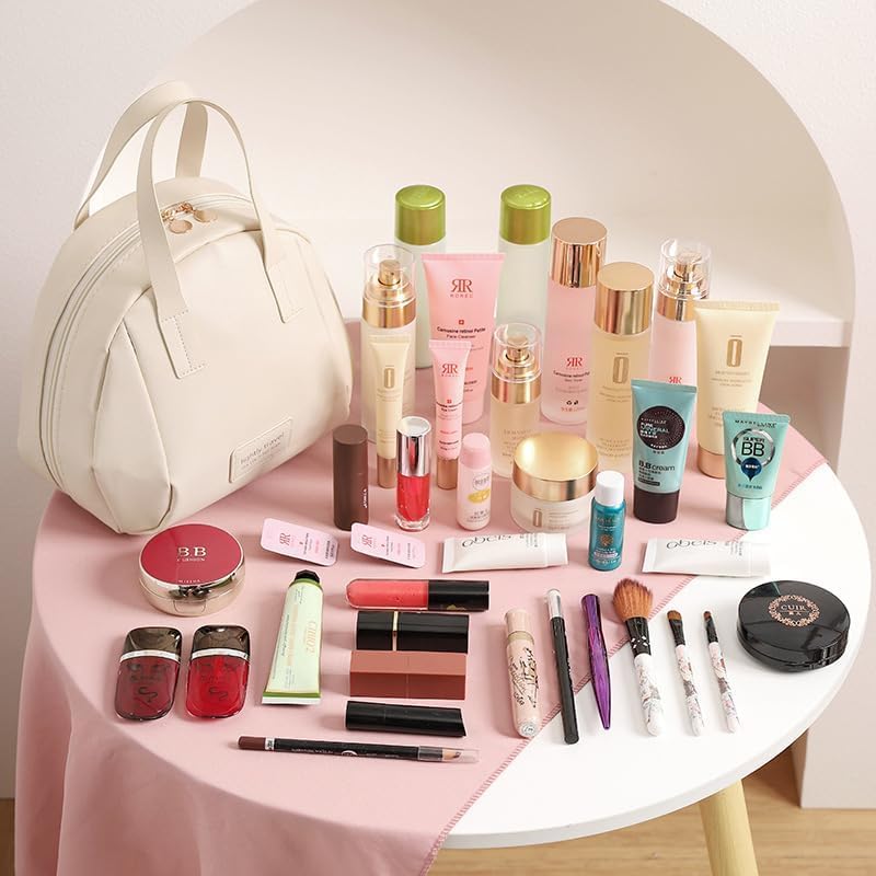 KARDIFF MultiLayered ShellShaped Cosmetic Bag Multi Layered Makeup Bag Shell Shaped Tote Travel Bag For Women pink - Image 4