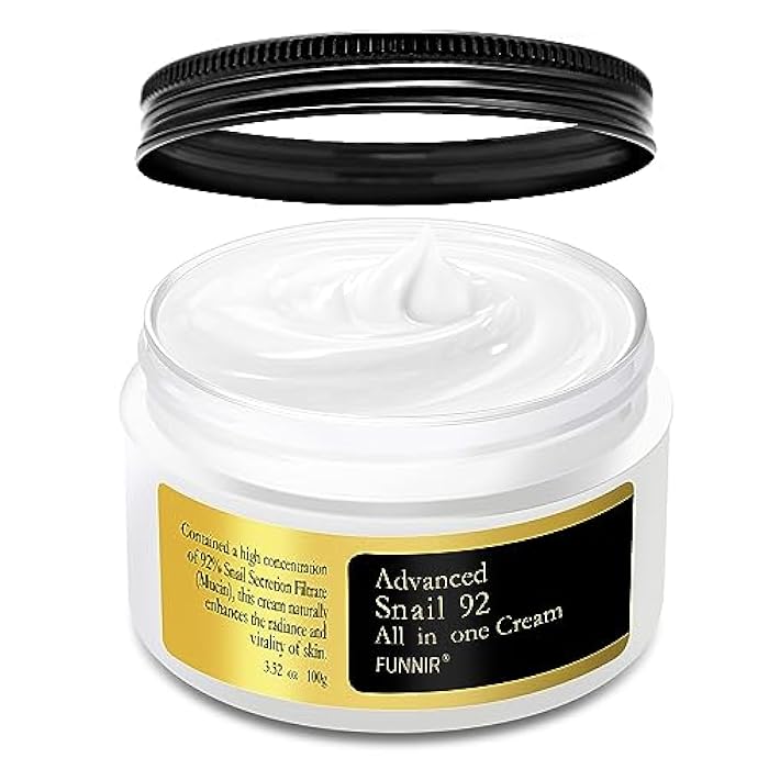 FUNNIR Snail Mucin Moisturizer 92%, Lightweight Moisturing Cream, 100g, Youthful and Radiant Formula, Repair Face Cream for All Skin Types, Skincare Products - Image 1