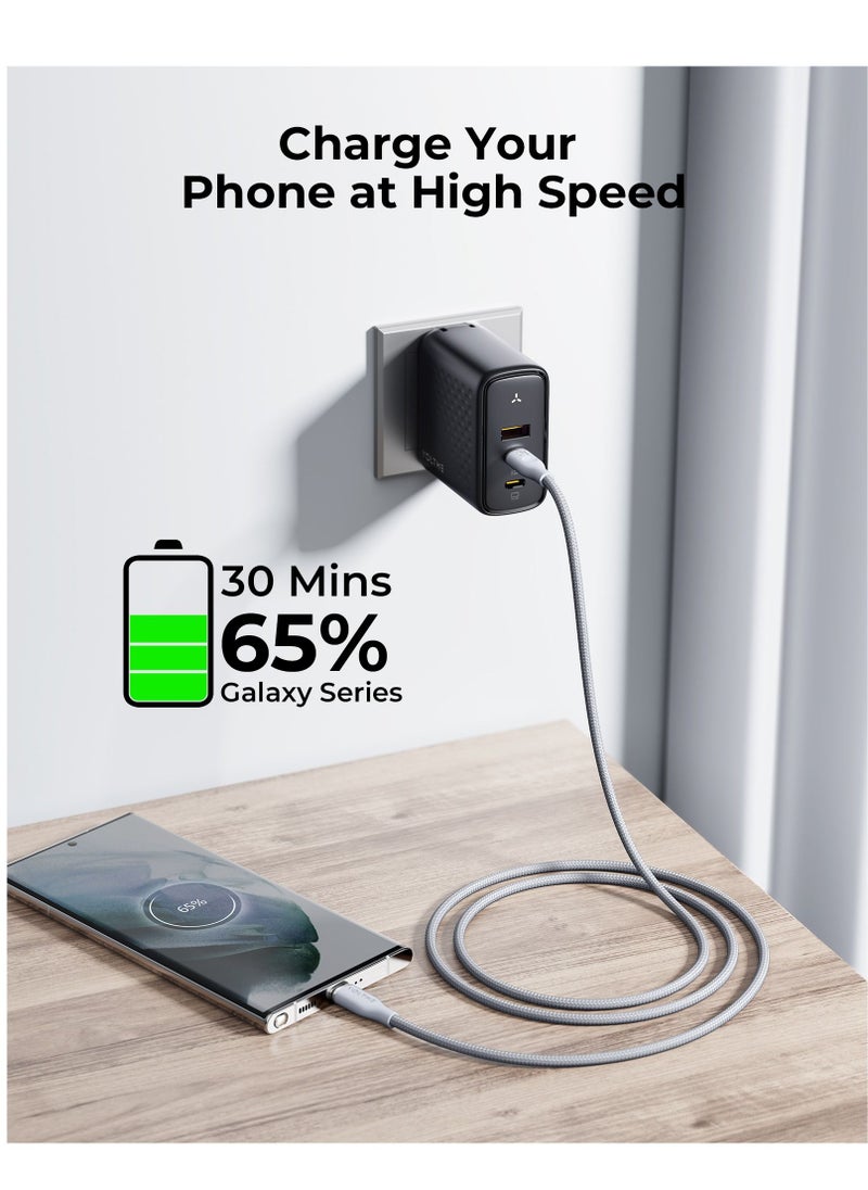 VOLTME USB C to USB C Cable - Powerlink Rugg Double Nylon Fast Charging Cord 1m - 60W Power Delivery PD Compatible with iPhone 16 Series, iPhone 15 Series, iPad Pro/Air, MacBook Pro/Air, Galaxy S24/S23 Ultra, Huawei P60, Xiaomi, and More - Durable & High-Speed Charging- Grey  - Image 4