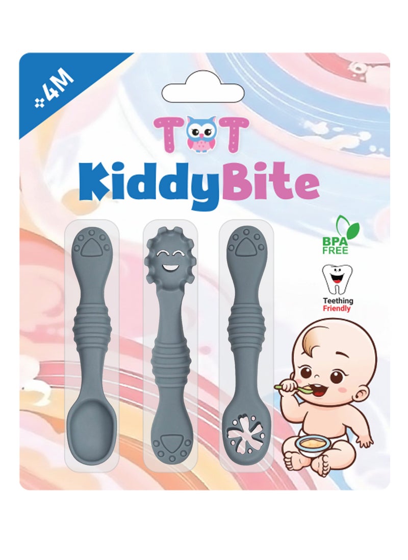 TOT - TOT KiddyBite: Baby Silicon Spoons and Fork Set for Feeding - Image 1