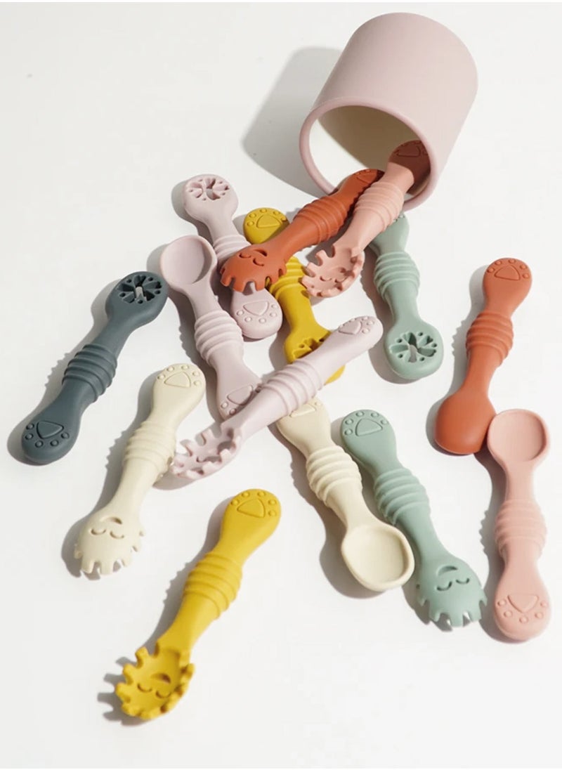 TOT - TOT KiddyBite: Baby Silicon Spoons and Fork Set for Feeding - Image 1