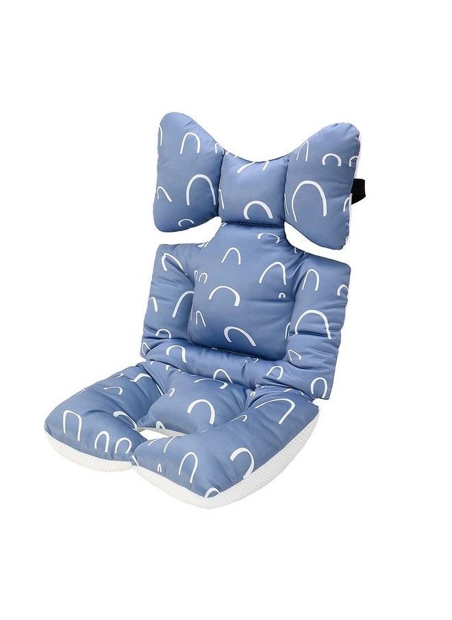 Miracle Baby - Baby Pushchair Seat Liners Pram Liner 100% Cotton Baby Stroller Liner Pad Seat Cover Padded Universal Seat Cushion Pad Stroller Pram Pushchair For Toddler Infant （Blue） - Image 1