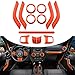 Opall Full Set Interior Decoration Trim Kit Steering Wheel Center Console Air Outlet Trim Door Handle Cover Inner for Jeep Wrangler JK JKU 20112017 2 Door 4 Door Orange 12PCS - Image 2