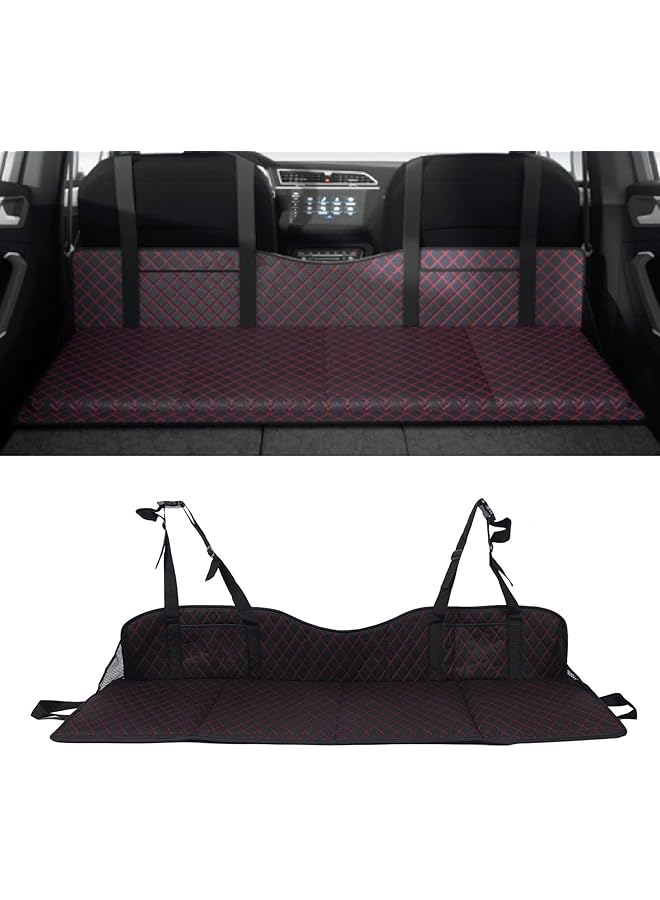 Jiawu Back Seat Extender Foldable Car Rear Seat Mattress Extension Plate Car Seat Cover for Dogs Car Backseat Bed Mattress for Travel Sleeping Camping Car SUV Dog Car Hammock (Black) - Image 1