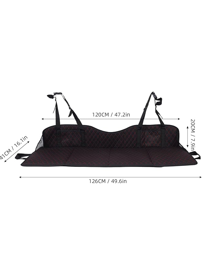 Jiawu Back Seat Extender Foldable Car Rear Seat Mattress Extension Plate Car Seat Cover for Dogs Car Backseat Bed Mattress for Travel Sleeping Camping Car SUV Dog Car Hammock (Black) - Image 4