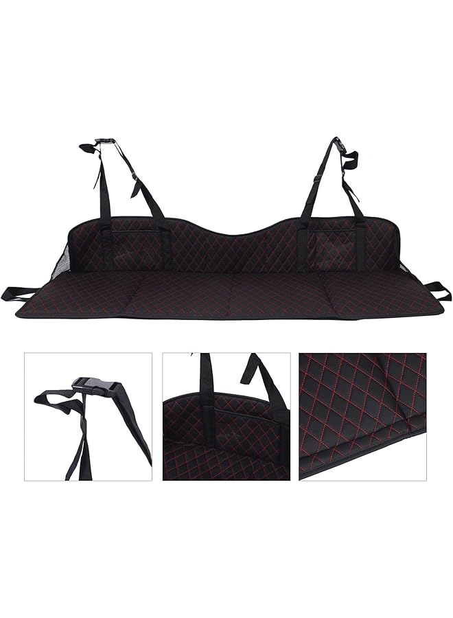 Jiawu Back Seat Extender Foldable Car Rear Seat Mattress Extension Plate Car Seat Cover for Dogs Car Backseat Bed Mattress for Travel Sleeping Camping Car SUV Dog Car Hammock (Black) - Image 5