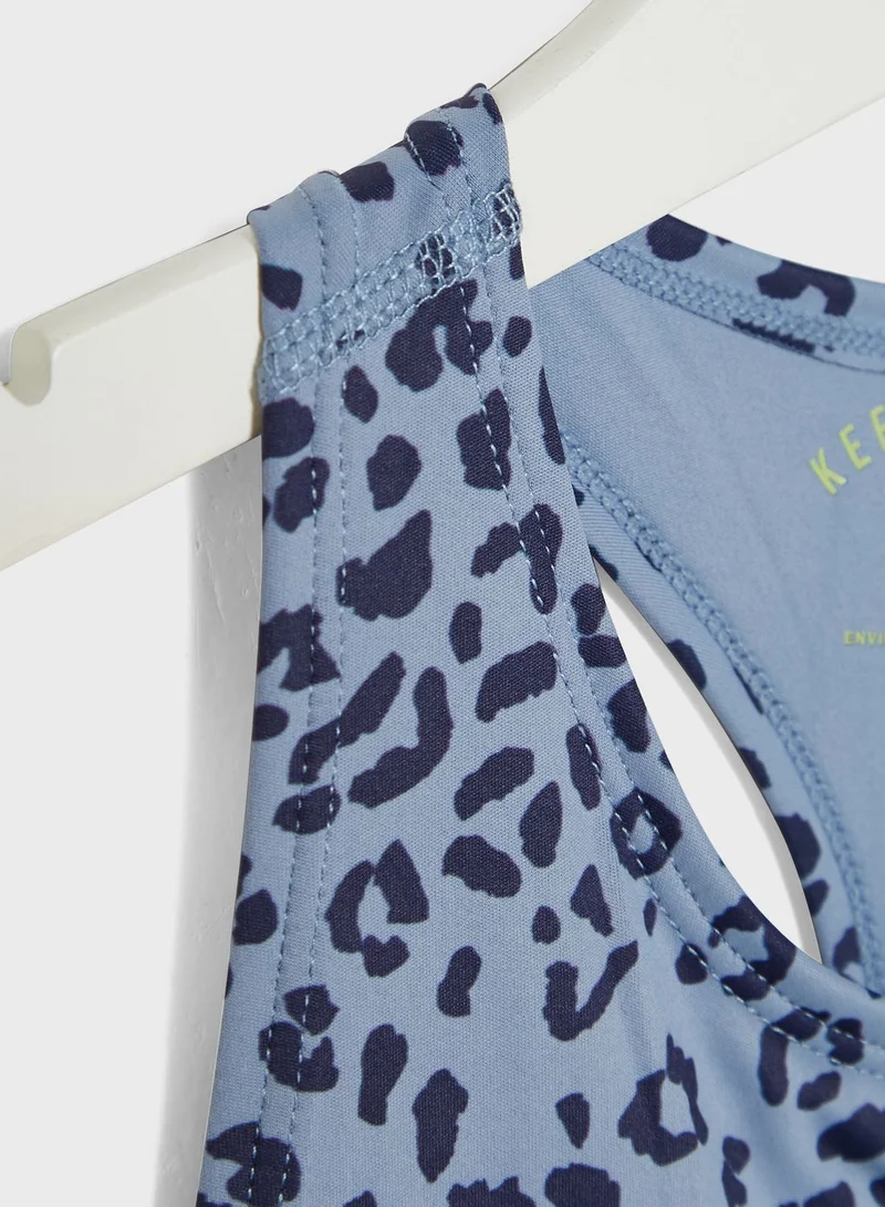 MANGO Kids Leopard Print Cropped Top