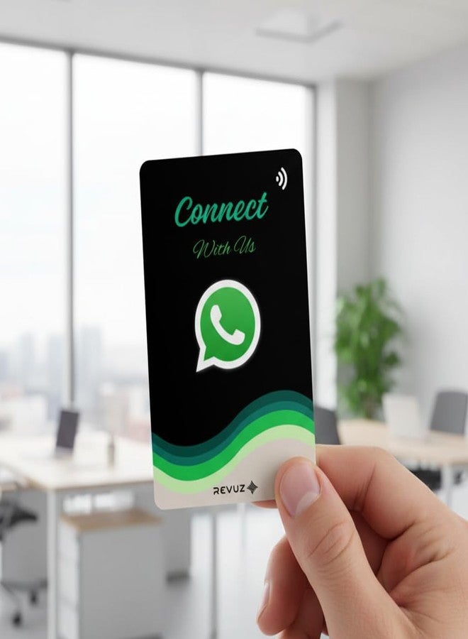 بطاقة Revuz Whatsapp Connect | دردشة فورية على واتساب، مجموعات وكتالوجات عبر تقنية NFC/مسح رمز الاستجابة السريعة | أداة أعمال احترافية للمتاجر والمطاعم ومقدمي الخدمات | عدد غير محدود من النقرات - Image 1