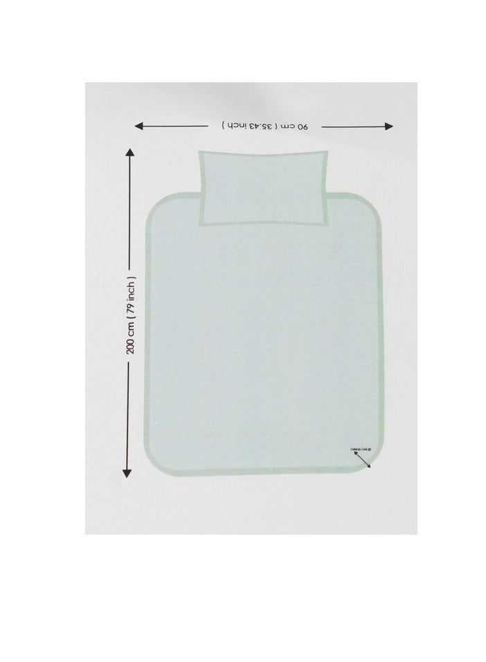 دريم ديكور طقم ملاية سرير جاهزة ناعمة ومتينة من Dream Decor - 100% بوليستر مع 1 كيس وسادة 90X200X25 سم - Image 4