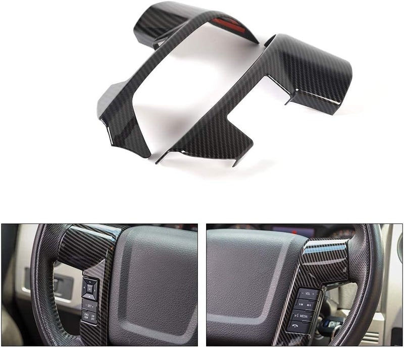 JeCar Car Steering Wheel Trim Cover Frame Interior Accessories for 2009-2014 Ford F150 SVT Raptor (Carbon Fiber) - Image 5