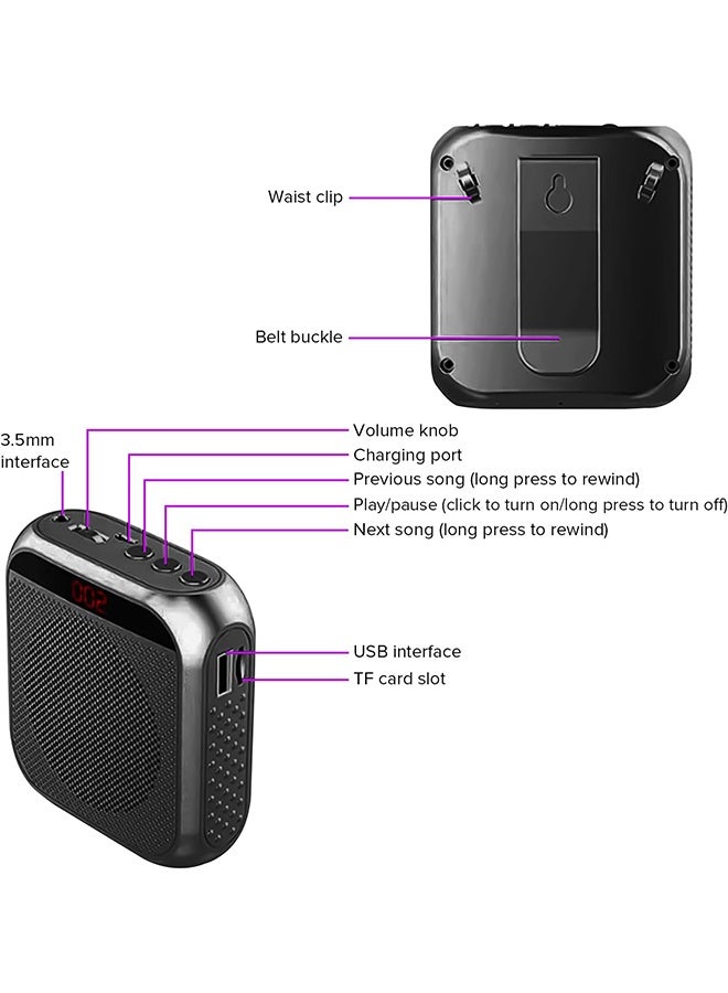 أوشن تعزيز الصوت المحمول مع بطارية الليثيوم، مع ميكروفون رأس سلكي وسماعة ترحيلية - Image 5