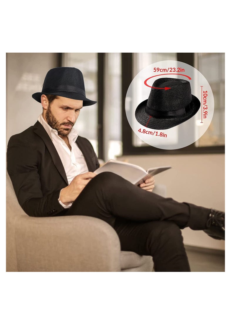 1920s Men Fancy Dress Accessories Set 5 Pieces, 1920s Men Accessories Set Includings Beret Hat, Adjustable Elastic Y-Back Suspenders, Bow Tie, Vintage Pocket Watch and Toy Handle - Image 2