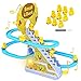 IFASHIHOME Small Duck Climbing Stairs ToyElectric Duck Roller Coaster Toy Setwith LED Flashing Lights MusicDuck Track Slide Toy Gift for Birthday ChristmasKids Age 39Pcs Ducks - Image 2