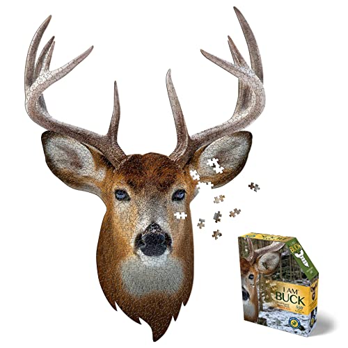 Madd Capp Puzzles  I AM Buck  550 pieces  Animal Shaped Jigsaw Puzzle - Image 1
