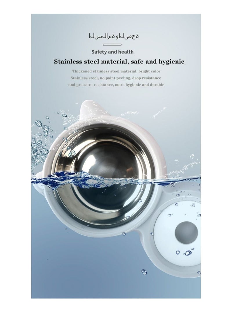 Automatic Double Pet Bowl Grey/White