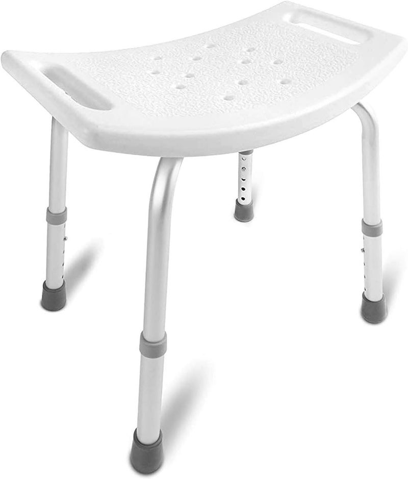 DMI Shower Chair Bath Seat for Tub or Shower Bench for Inside Shower Made of Non Slip Aluminum with Plastic Seat No Tools Needed Adjustable Height Holds Weight up to 300 Pounds Bath Bench White - Image 1