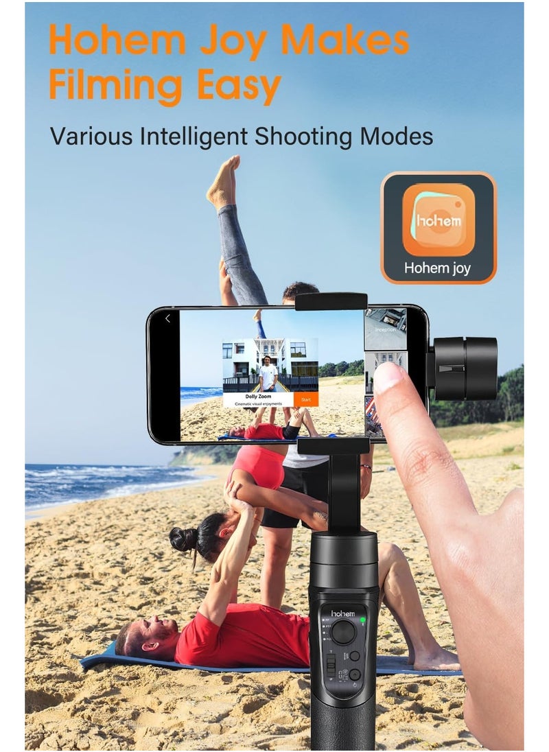 hohem - Hohem iSteady Mobile Plus 3-Axis Gimbal Stabilizer for Smartphones with Face and Object Tracking 600° Auto Rotation for Video Recording Compatible with Android and iPhone 14 15 Pro Max - Image 1