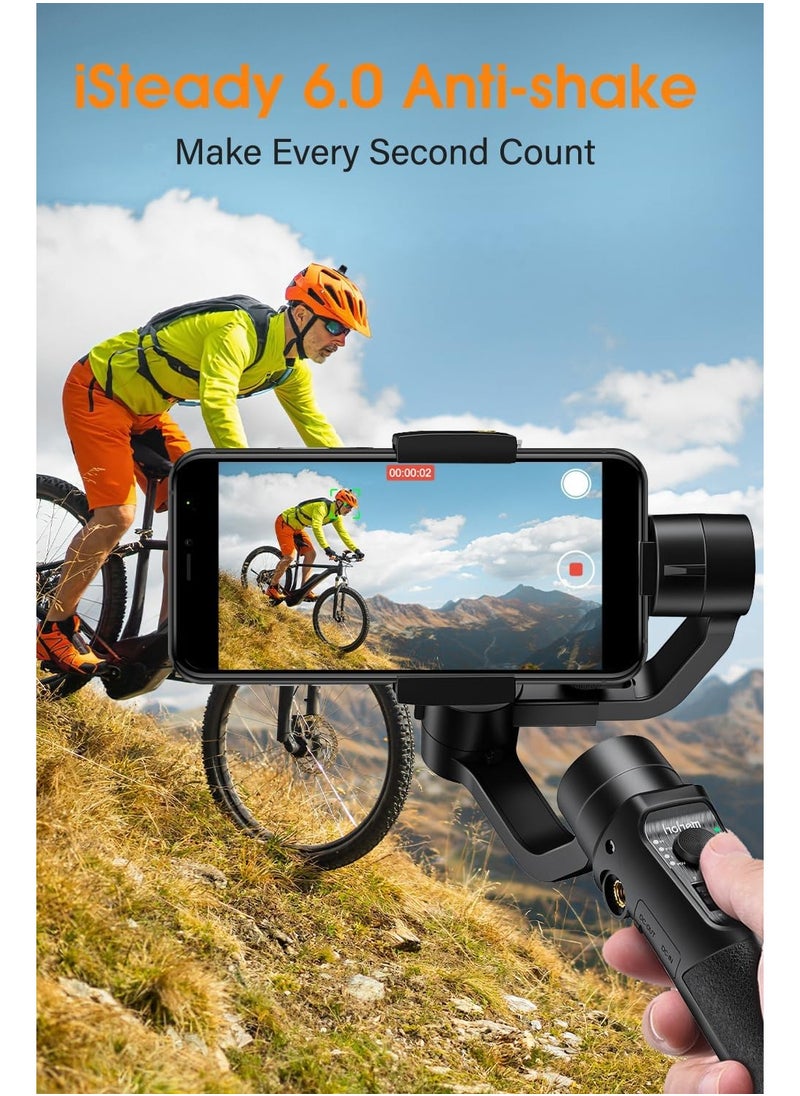 hohem - Hohem iSteady Mobile Plus 3-Axis Gimbal Stabilizer for Smartphones with Face and Object Tracking 600° Auto Rotation for Video Recording Compatible with Android and iPhone 14 15 Pro Max - Image 1