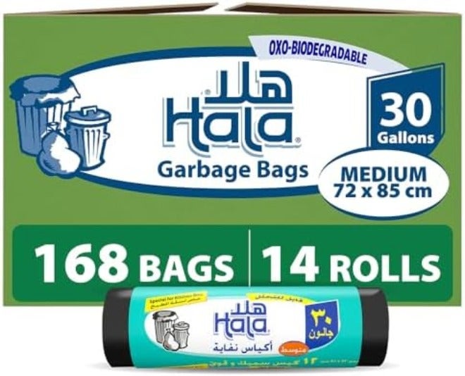هلا أكياس قمامة هالا، سعة 30 جالون، 12 كيس - Image 2