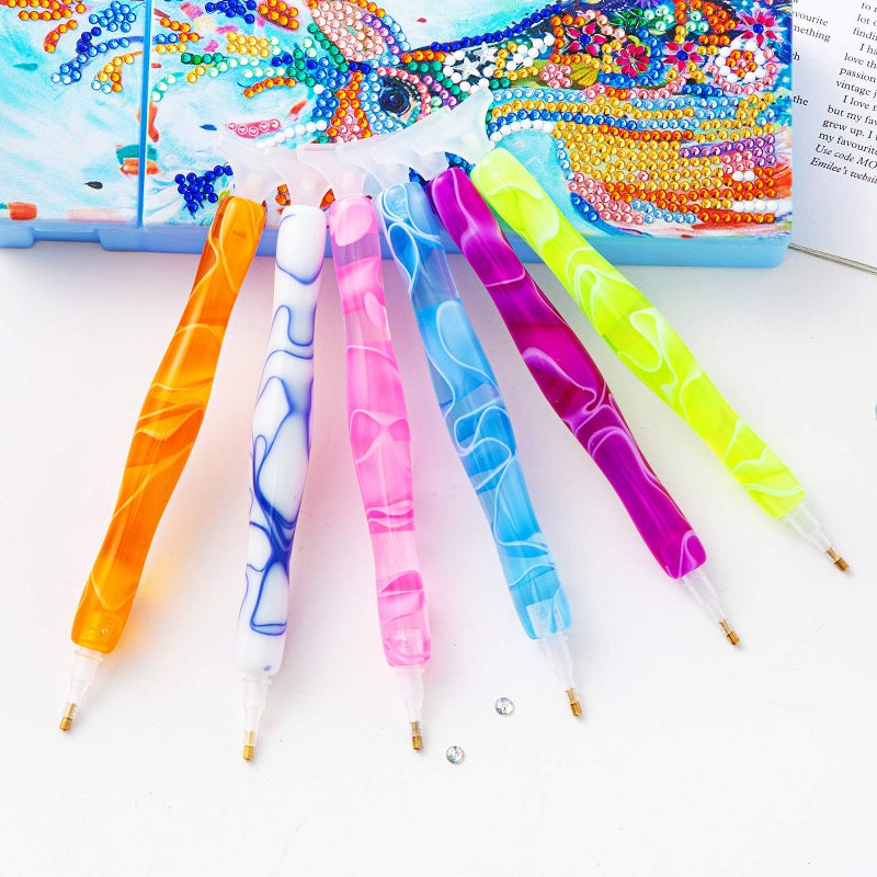 RovyFota 5D Diamond Painting Tools, Green Resin Pen with Multiple Tips, Faster Drilling, Comfortable Grip, Ideal for Diamond Painting Hobby - Image 5