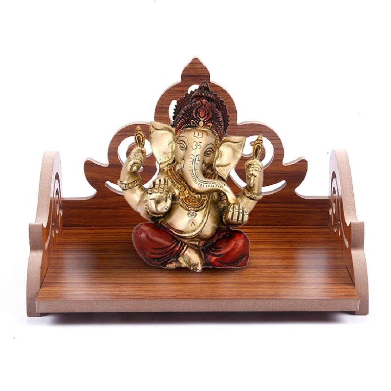 HIOLTY Wooden Beautiful Design Small Hindola Temple Handmade Small Hindola Small Temple for Home Wall Hanging Red - Image 1