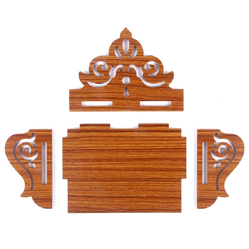 HIOLTY Wooden Beautiful Design Small Hindola Temple Handmade Small Hindola Small Temple for Home Wall Hanging Red - Image 5