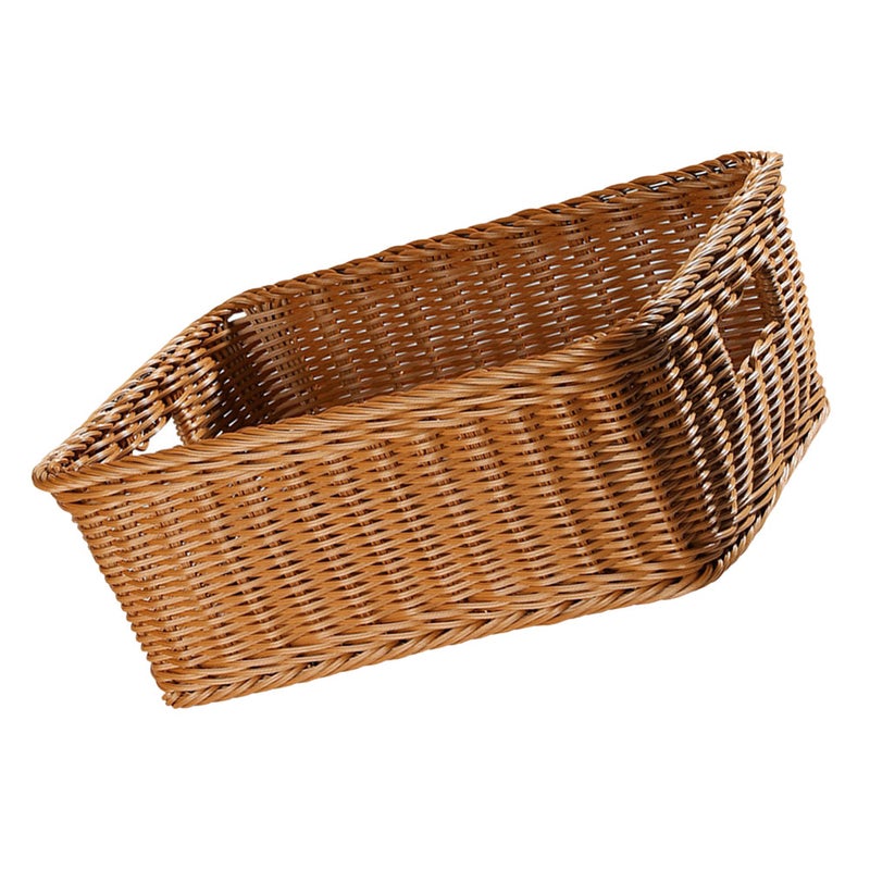 Tabletop Storage Woven Basket Rustic Decorative Organizer Imitation Woven Basket for Book Sundries - Image 5